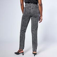 "As Is" G by Giuliana Straight-Leg Denim Jean with Rhinestones