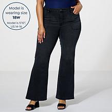 "As Is" G by Giuliana Stretch EcoChic Denim High-Rise Flared-Leg Jean