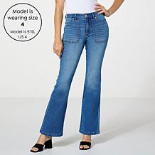 "As Is" G by Giuliana Stretch EcoChic Denim High-Rise Flared-Leg Jean