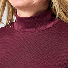 "As Is" G by Giuliana Textured Knit Mini Mock Neck Top