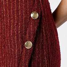 "As Is" G by Giuliana Woven Boucle Dress with Angled Vent