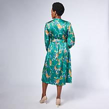 "As Is" G by Giuliana Woven Crepe Button Front Ruffle Dress