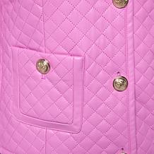 "As Is" G by Giuliana Woven Quilted Leather Jacket