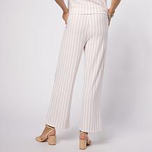"As Is" G by Guiliana Striped Sweater Knit Crop Pant