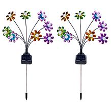 "As Is" GB Home & Garden Flower or Butterfly Solar Stakes - Set of 2