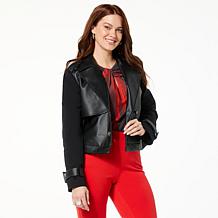 "As Is" GREY by Jhoan Sebastian Grey 2-in-1 Faux Leather Coat