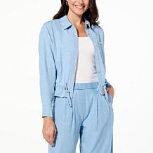 "As Is" GREY by Jhoan Sebastian Grey Convertible Chambray Duster