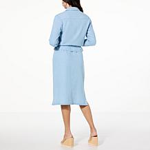 "As Is" GREY by Jhoan Sebastian Grey Convertible Chambray Duster