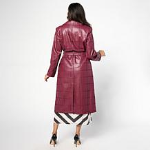 "As Is" Grey by Jhoan Sebastian Grey Faux Leather Trench Coat