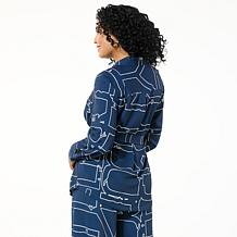 "As Is" GREY by Jhoan Sebastian Grey Logo Print Button-Down Top