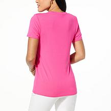 "As Is" GREY by Jhoan Sebastian Grey Short Sleeve Side Drape Tee