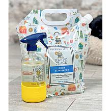 "As Is" Happy Place 128 oz. Super Size Odor Eliminator with Glass B...