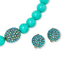 "As Is" Heidi Daus "Big Pretty" Crystal Necklace and Earring Set