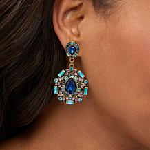 "As Is" Heidi Daus Dare to Dazzle Multi-Shaped Crystal Drop Earrings