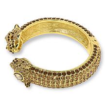 "As Is" Heidi Daus On the Prowl Crystal Hinged Bangle Cuff