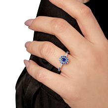 "As Is" House of Ellure Strling Silvr Ceylon Blue Sapphre & Zircon Rng