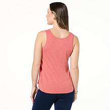 "As Is" HUE 2-piece Cotton Knit Kimono Wrap and Tank Set