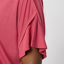 "As Is" HUE Flutter Sleeve Hi-Low Top