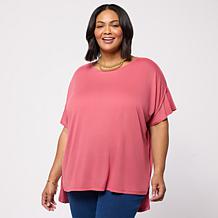 "As Is" HUE Flutter Sleeve Hi-Low Top