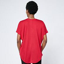 As Is HUE V-Neck High-Low Legging Knit Tee