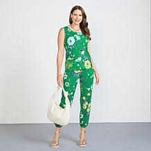 "As Is" IMAN Global Chic 2-pack Solid Tee and Printed Tank Set