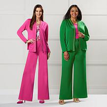 "As Is" IMAN Global Chic All Day Elegance Wide-Leg Ponte Pant