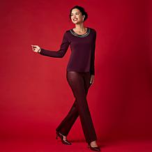 "As Is" IMAN Global Chic Coated Denim Bootcut Pant