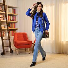 "As Is" IMAN Global Chic Luxe Faux Suede Blazer