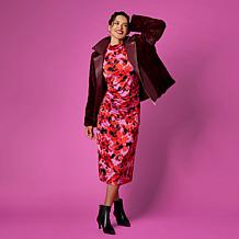 "As Is" IMAN Global Chic Reversible Faux Fur to Faux Leather Jacket