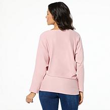 "As Is" IMAN Global Chic Side Tucked Knit Top