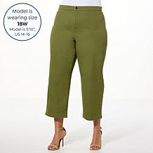 "As Is" IMAN Global Chic Twill Ankle Pant