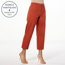 "As Is" IMAN Global Chic Twill Ankle Pant