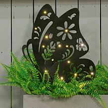 "As Is" Improvements LED Solar Silhouette Outdoor Stakes - Set of 2 