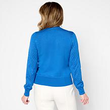 "As Is" Jaclyn Smith All-Over Rhinestone Turtleneck Sweater