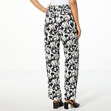 "As Is" Jaclyn Smith Floral Jacquard Pleated Pant