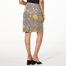 "As Is" Jaclyn Smith Printed Knit Slim Skirt