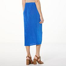 "As Is" Jaclyn Smith Pull-On Side Pleated Wrap Skirt
