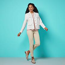 "As Is" Jaclyn
Smith Stretch Knit Tweed Jacket
