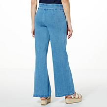 "As Is" Jaclyn Smith Wide Leg Stretch Denim Pant