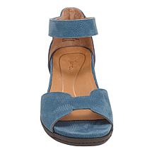 "As Is" Jambu Missy Leather Zip-Back Demi Wedge Sandal 