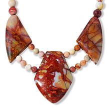 "As Is" Jay King Multicolor Madagascar Flower Chalcedony Necklace