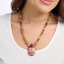 "As Is" Jay King Rainbow Chalcedony and Jasper Necklace