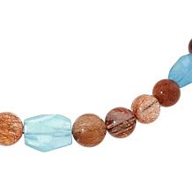 "As Is" Jay King Rutilated Quartz and Aquamarine Bead 18" Necklace