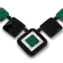 "As Is" Jay King Silver Multigemstone Inlay Station 18" Necklace