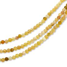 "As Is" Jay King South African Yellow Opal Bead 3-Strand Necklace