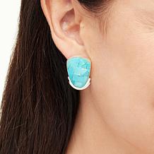 "As Is" Jay King Sterling Azure Peaks Turquoise Doublet Stud Earrings