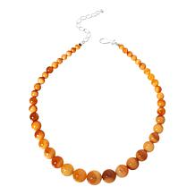 "As Is" Jay King Sterling Silver Apricot Carnelian Graduated Necklace