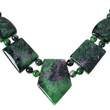 "As Is" Jay King Sterling Silver Multicolor Ruby Zoisite Necklace