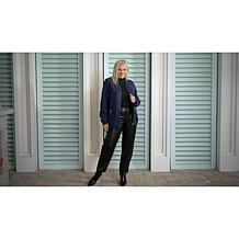 "As Is" Joy CleanBoss Luxurious Faux Suede Reversible Bomber Jacket