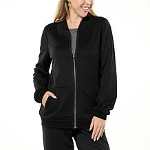 "As Is" Joy CleanBoss Luxurious Faux Suede Reversible Bomber Jacket